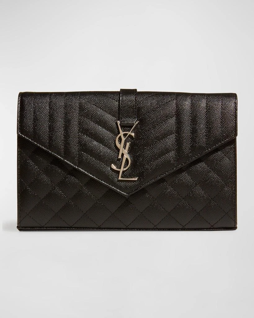 Yves Saint Laurent Envelope Triquilt YSL Wallet on Chain in Grained Leather 1