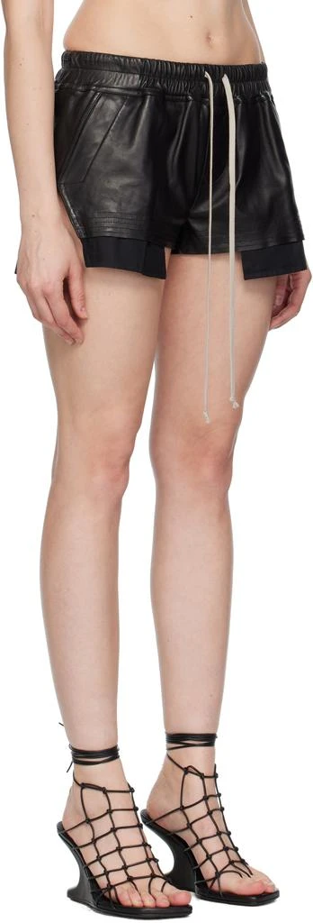 Rick Owens Black Concordians Fog Boxers Leather Shorts 2