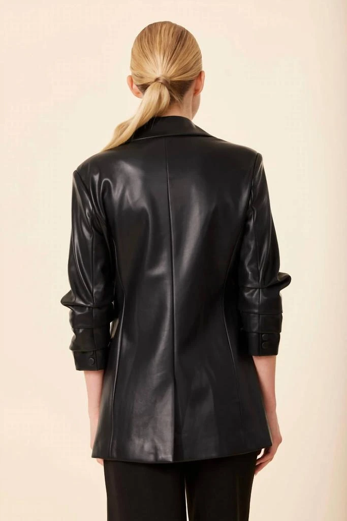 DOLCE CABO Dolce Cabo - Leather Ruched Sleeve Blazer 3