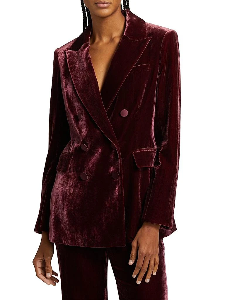VERONICA BEARD Ellette Velvet Double-Breasted Dickey Jacket 3