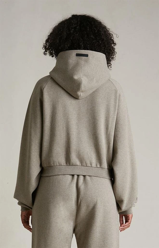 Essentials Women's Heather Grey Cropped Hoodie 4