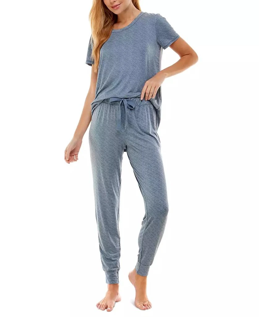 Roudelain Printed Short Sleeve Top & Jogger Pajama Set 1