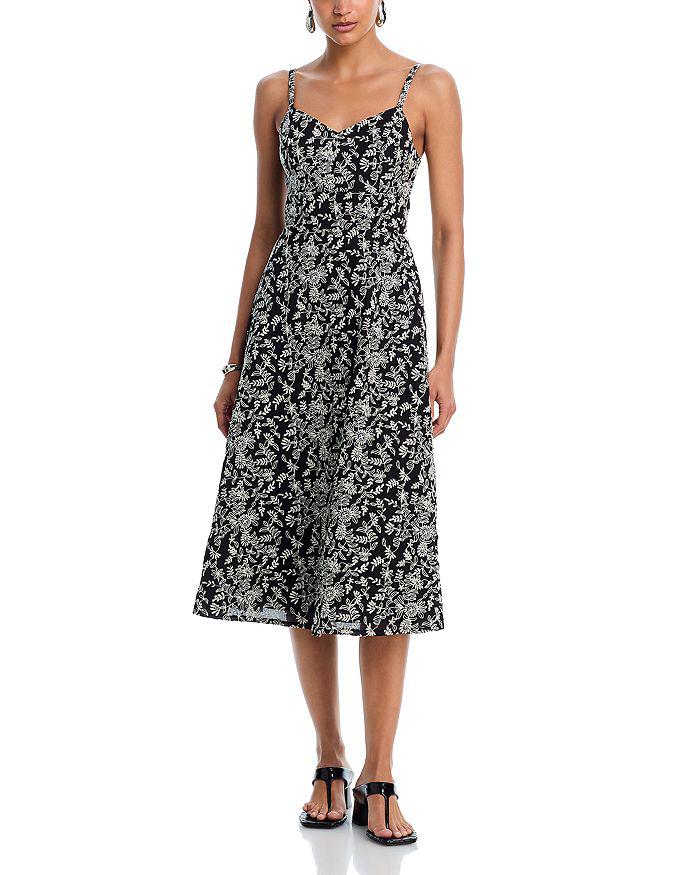 AQUA Embroidered Tank Midi Dress - Exclusive