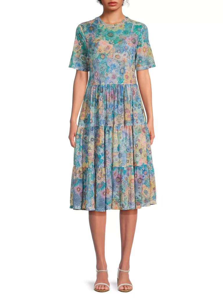 Johnny Was Mesh Tiered Slip Dress 3
