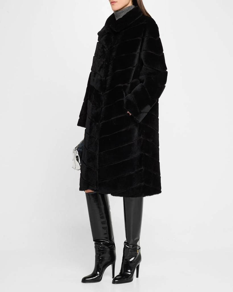 Gorski Reversible Chevron Lamb Shearling Coat 3