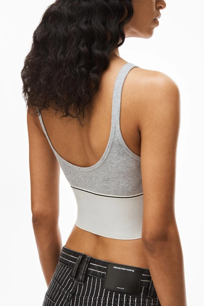 Alexander Wang LOGO ELASTIC BRA IN RIBBED JERSEY 5