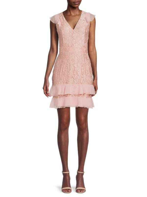 Sam Edelman Tiered Lace Mini Dress 1