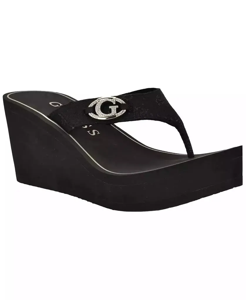 GUESS Women's Shai Embellished Logo Wedge Sandal