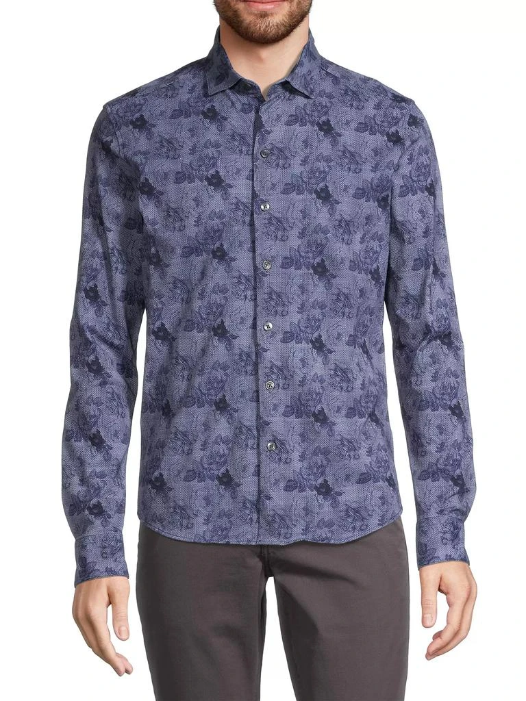 Robert Barakett Calsing Slim-Fit Floral Knit Sportshirt 3