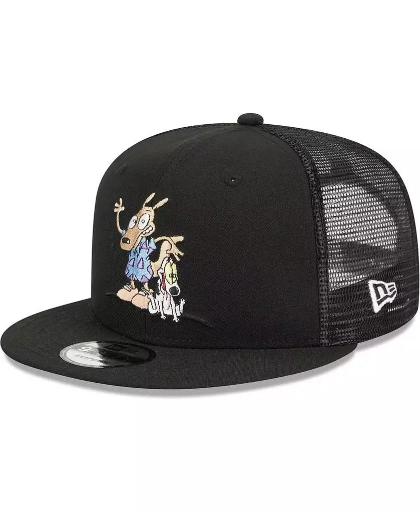 New Era Men's Black Rocko's Modern Life Rocko & Spunky Trucker 9FIFTY Snapback Hat 1