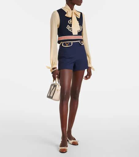 Valentino Crepe Couture VGold high-rise shorts 2