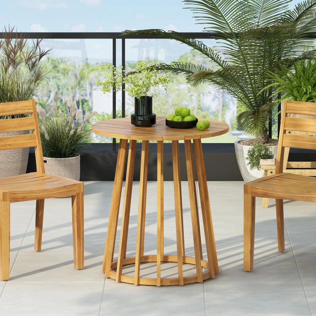Streamdale Furniture Streamdale Outdoor Round Top Acacia Wood Dining Table,Round Bistro Table,Teak Finish
