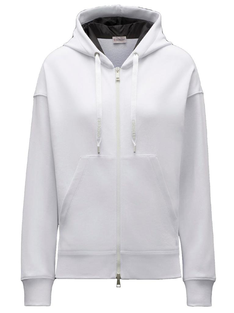 NA Love Moncler white hooded Sweatshirt with zip