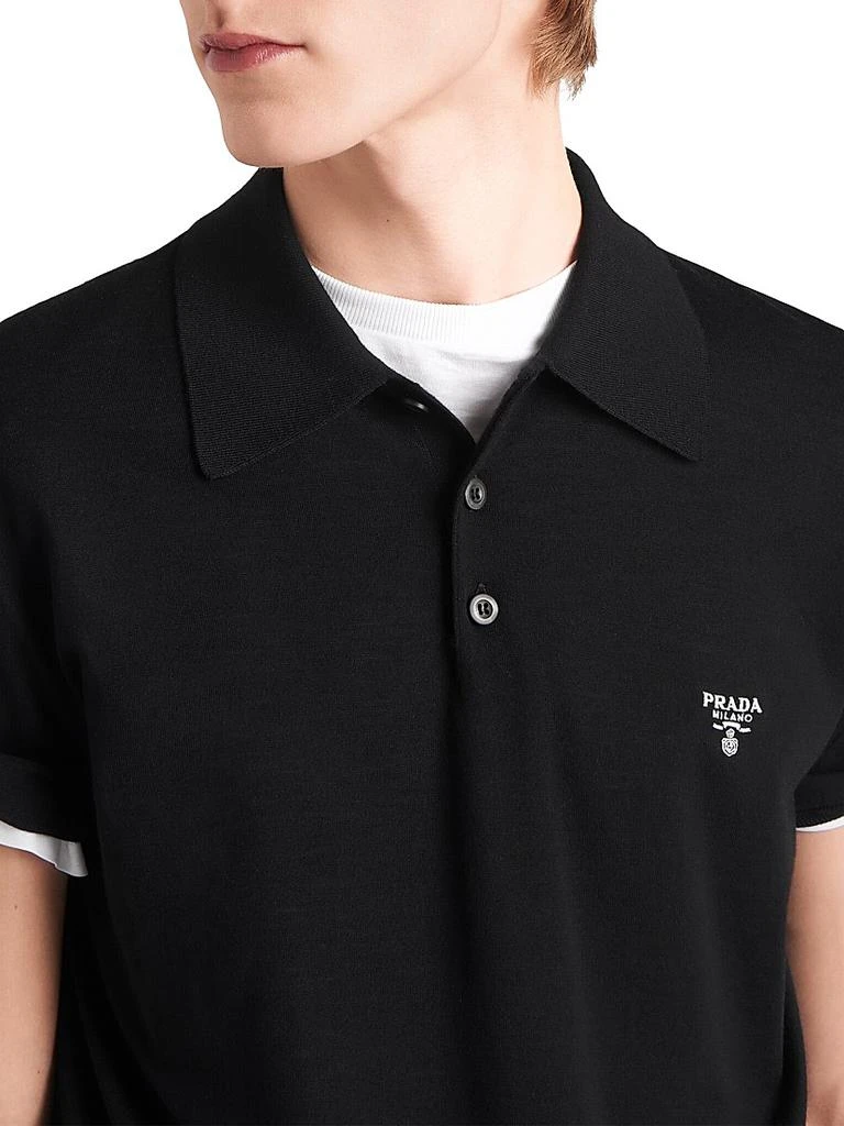 Prada Superfine Wool Polo Shirt 4