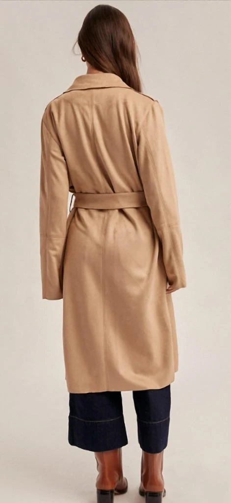 mystree Mystree - Microsuede Belted Trench Coat 5
