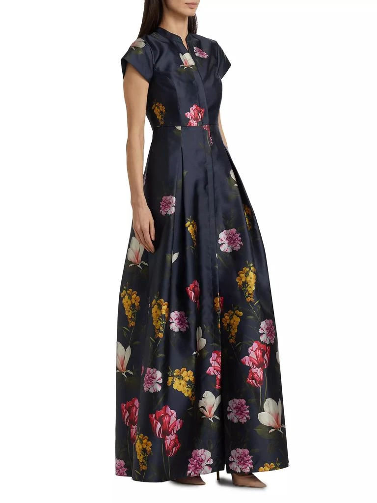 Sachin & Babi Marta Floral Satin A-line Gown 4