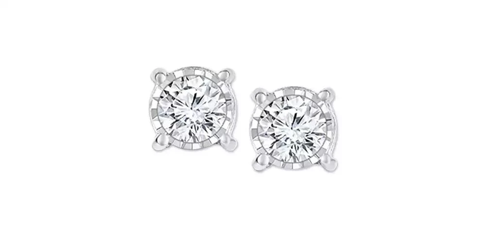 TruMiracle Diamond Stud Earrings (1 ct. t.w.) in 14k White, Yellow or Rose Gold 4