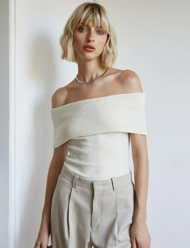 Pixie Market Popcorn Knit Off-The-Shoulder Top-BESTSELLER 1