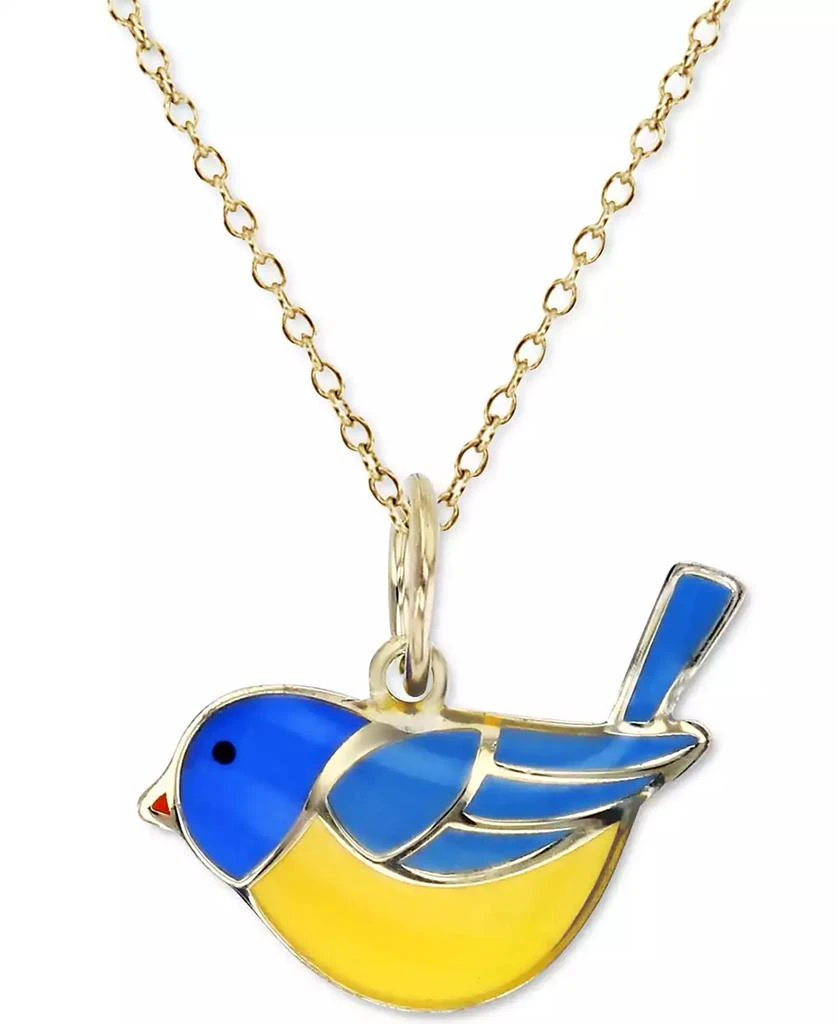 Macy's Enamel Bird 18" Pendant Necklace in 14k Gold 1