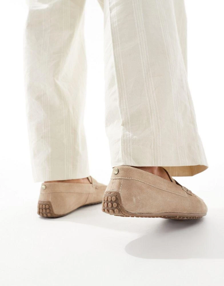 ASOS ASOS DESIGN driver loafers in stone suede 2