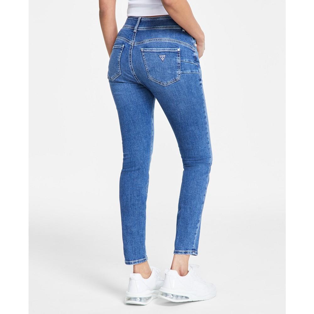 GUESS Women's Rhinestone Trimmed Skinny Ankle Jeans