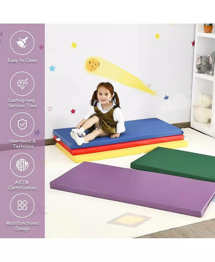 VEBREDA 5 Pack 2 Inch Toddler Thick Rainbow Rest Nap Mats 10
