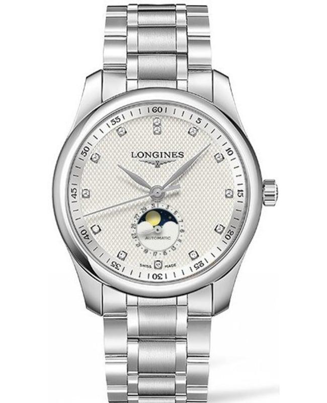 Longines Longines Master Collection Moonphase Silver Dial Diamond Stainless Steel Men's Watch L2.909.4.77.6