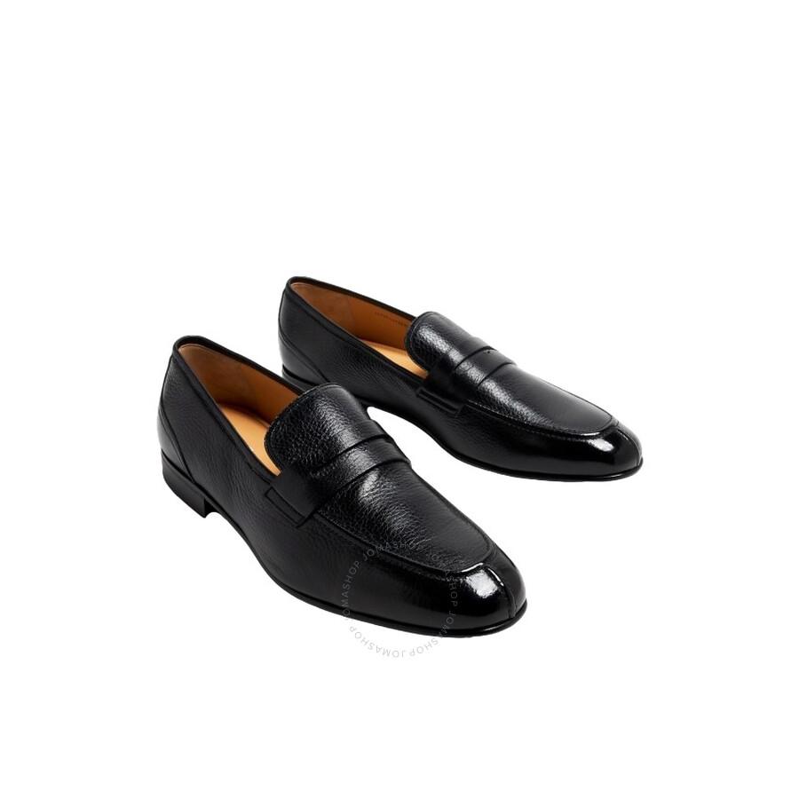 Bally Black Saix-U Leather Penny Loafers