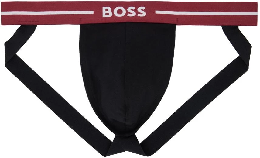 Hugo Boss Three-Pack Black Jacquard Logo Jock Straps 2