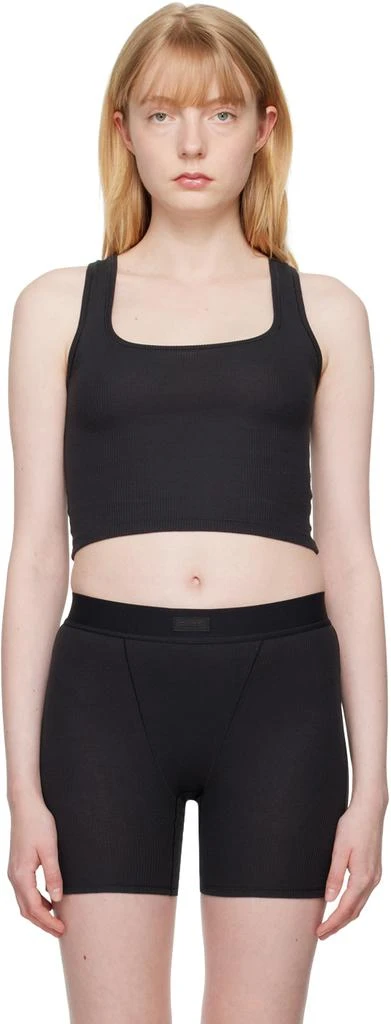 SKIMS Black Cotton Rib Tank Top 1