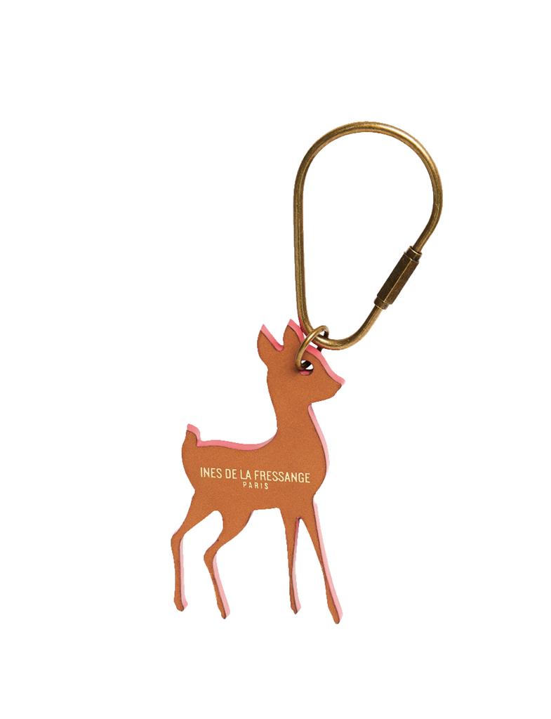 INES DE LA FRESSANGE Leon cream key ring