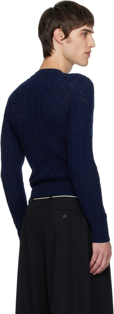 Dries Van Noten Navy Cable-Knit Sweater 3