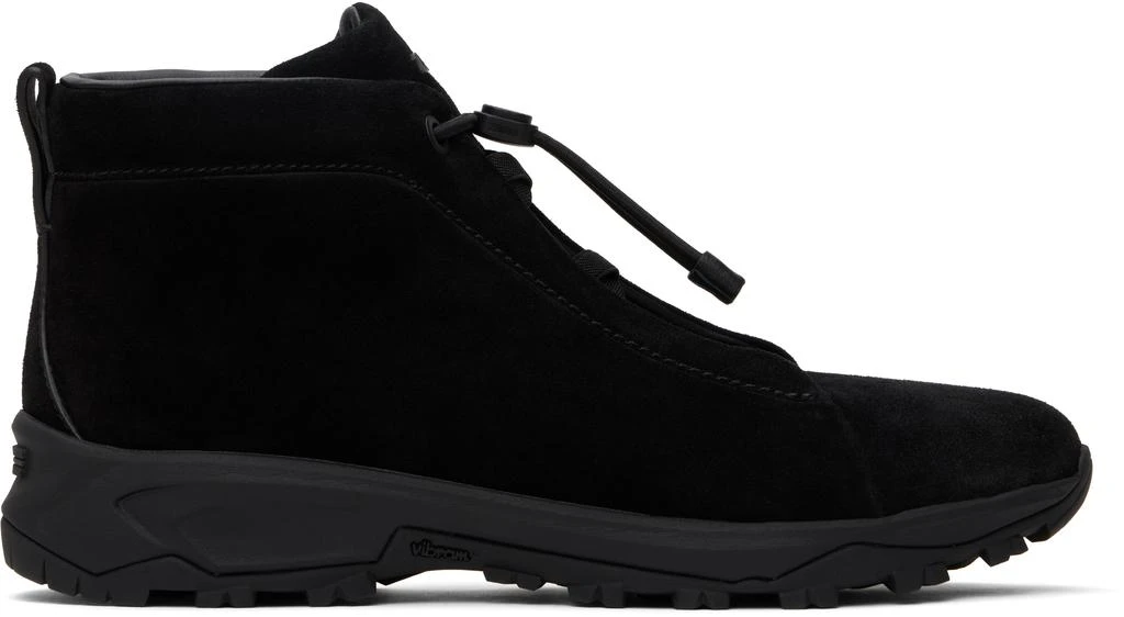 Zegna Black Triple Stitch Vetta High-Top Sneakers 1