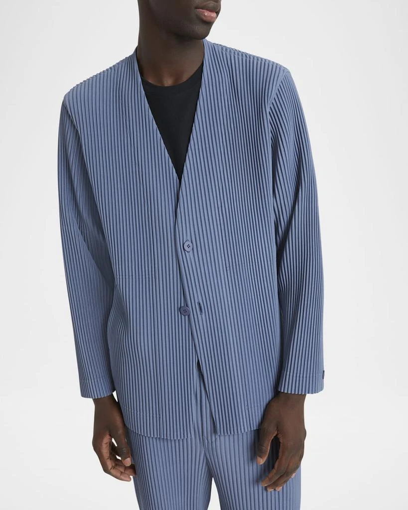 Homme Plisse Issey Miyake Men's Pleated V-Neck Sport Jacket 7