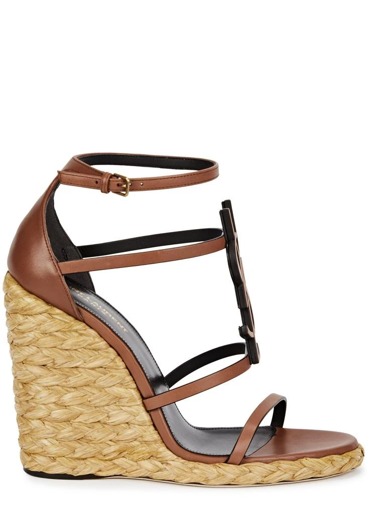 Yves Saint Laurent Cassandra 100 leather wedge espadrilles 1