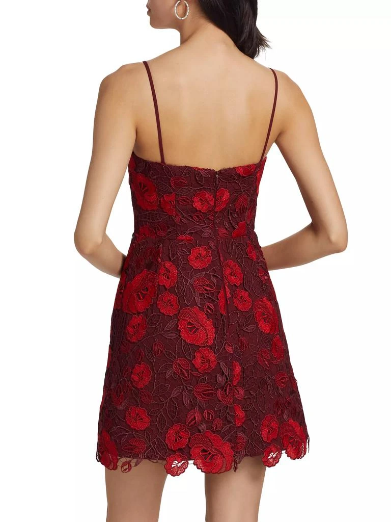 Monique Lhuillier Arielle Metallic Lace Sleeveless Minidress 5