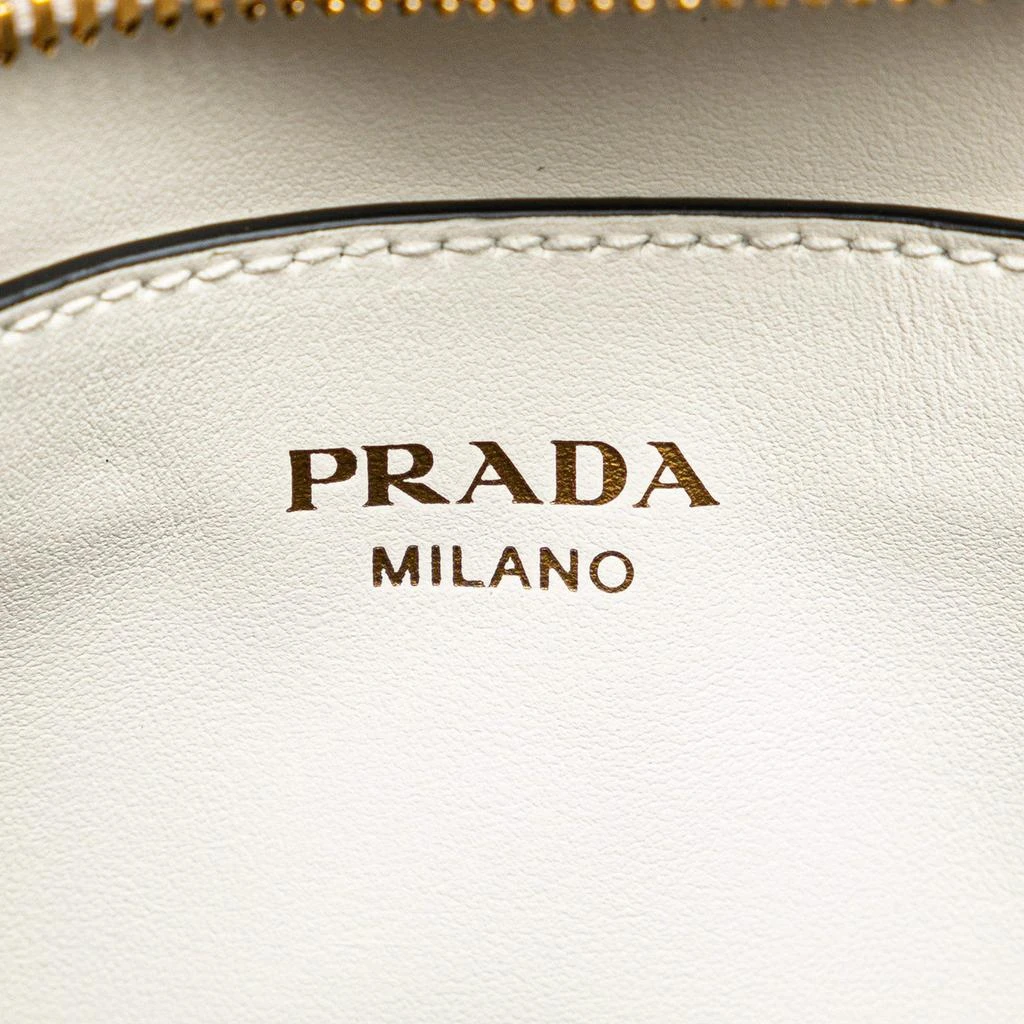 Prada Prada White Saffiano Leather Zippered Tote Bag 9