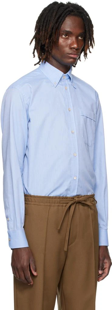 Valentino Blue VLogo Embroidered Cotton Shirt 2