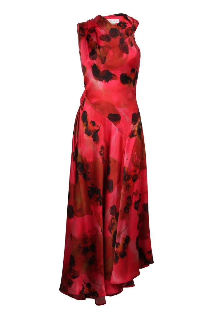 Shop Victoria Beckham Asymmetric Hem Floral-Printed Satin Midi Dress on  Sale at BeyondStyle  Get 29% Off Victoria Beckham Asymmetric Hem Floral- Printed Satin Midi Dress with Limited-Time Flash Deals, Exclusive  Discounts, and