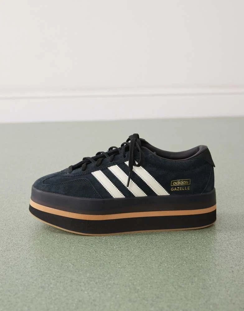 Adidas adidas Originals Gazelle Stack trainers in black and white 3