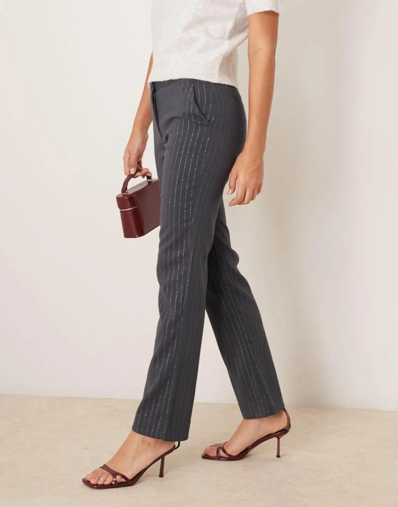 Abercrombie & Fitch Abercrombie & Fitch tailored pinstripe trousers in grey 3