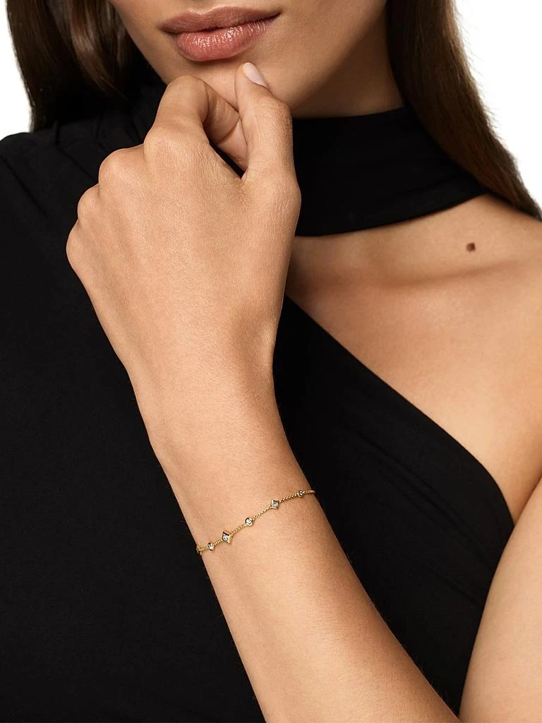 David Yurman Petite Modern Renaissance Station Chain Bracelet in 18K Yellow Gold with Diamonds, 7.5MM 6