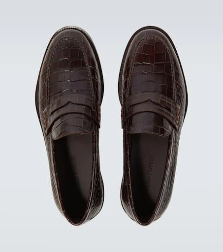 Manolo Blahnik Perry croc-effect leather penny loafers 4