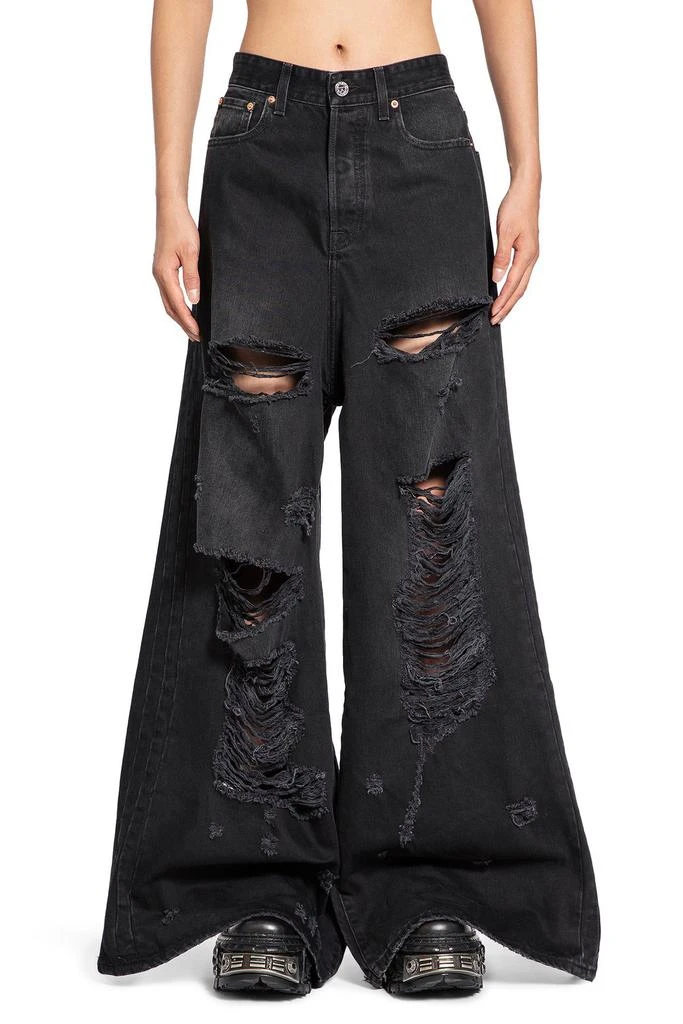 Vetements Vetements Distressed Wide Leg Jeans 1