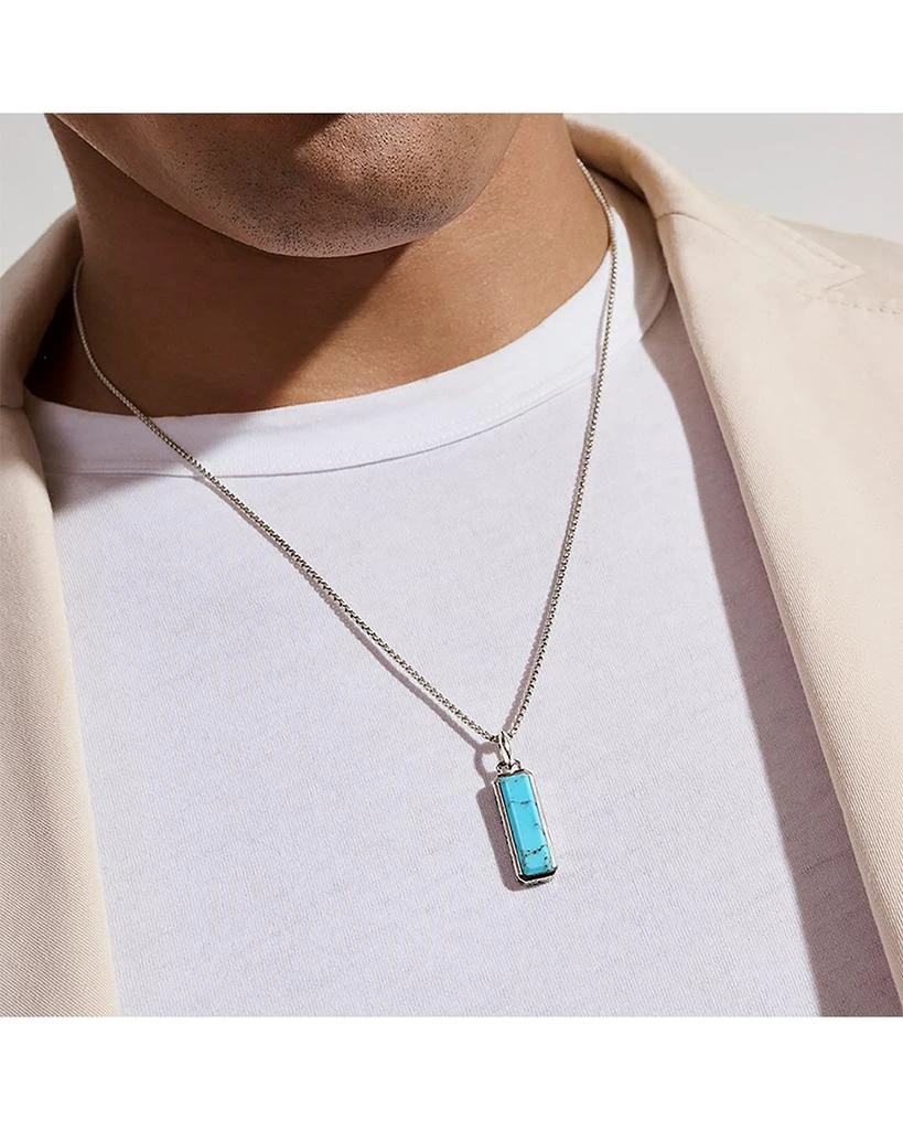 John Hardy Men
s Sterling Silver Modern Talisman Turquoise Pendant Necklace, 22" 2