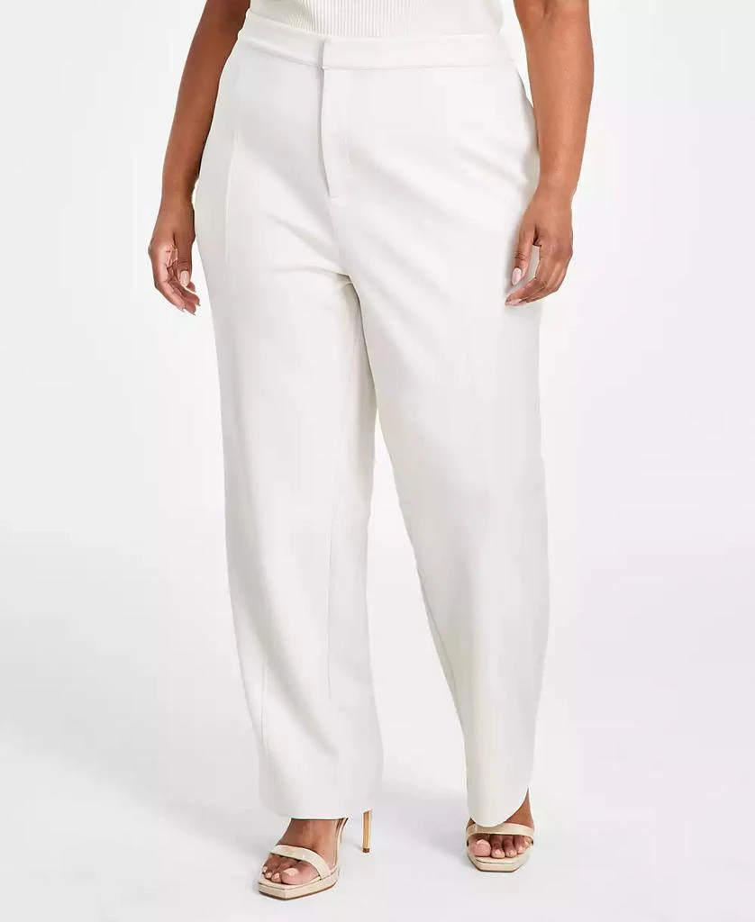 Nina Parker Trendy Plus Scuba Straight-Leg Pull-On Pants 3