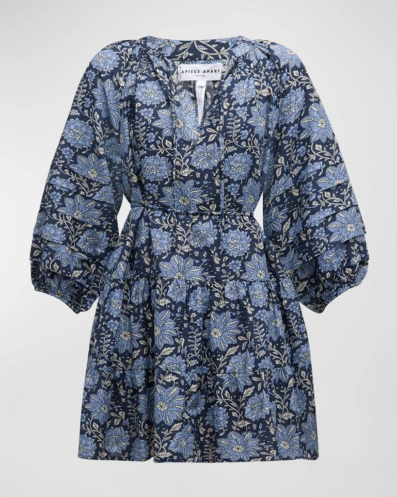 Apiece Apart Alessa Floral-Print Blouson-Sleeve Mini Dress 1
