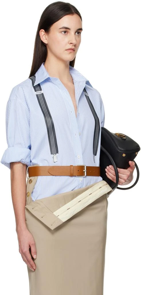 Moschino Blue Striped Suspenders Shirt 2