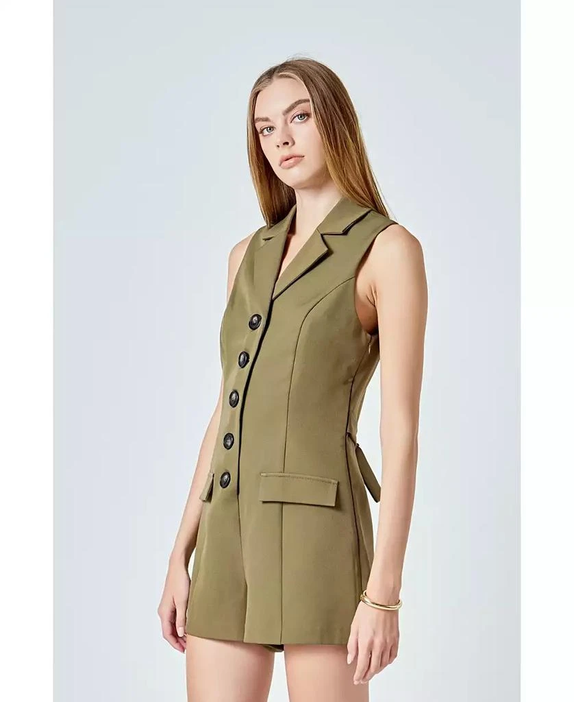 Endless Rose Women's Notch Collared Sleeveless Romper 2