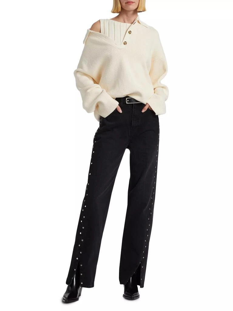 Reformation Brooklyn Cotton Polo Sweater 2